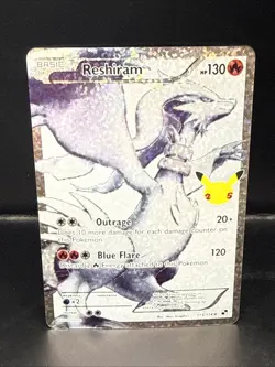 Pokemon Reshiram Full Art Holo Card 113/114 Celebrations Classic Collection - Image 3