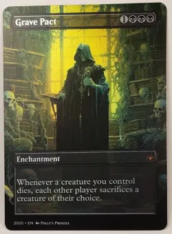 Grave Pact FOIL Proxy Playtest Card with Custom Fantasy Art - Image 1