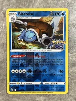 Blastoise 017/078 Pokemon TCG Card Pokemon GO Reverse Holo Rare (Light Play) LP - Image 1