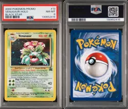 2000 Pokemon Promo Black Star Holo 13 Venusaur PSA 8 New Grade Swirl RARE - Image 3