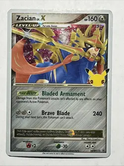 Zacian Lv. X Celebrations SWSH135 Promo Pokemon Card - Image 1