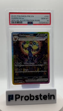 2025 Pokemon Pre En Special Illustration Rare #161 Umbreon Ex PSA 10 GEM MINT - Image 2