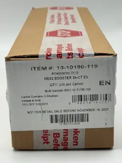 Pokemon Mega Evolution Phantasmal Flames ME02 Booster 6-Box Sealed Case - Image 1