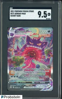 2021 Pokemon Fusion Strike #271 Gengar Vmax Secret SGC 9.5 MINT+NE - Image 1