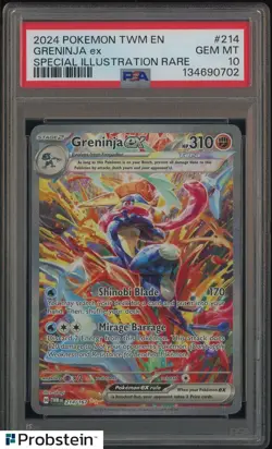 2024 Pokemon TWM En Special Illustration Rare #214 Greninja Ex PSA 10 GEM MINT - Image 1