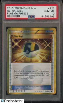 2013 Pokemon B &W Plasma Freeze #122 Ultra Ball PSA 10 GEM MINT - Image 1