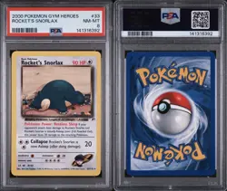 Pokemon Rocket's Snorlax 033/132 Gym Heroes PSA 8 - 33/132 Vintage NM-MT - Image 1