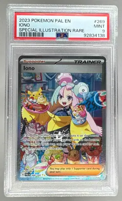 92834138 Iono 2023 Pokemon Scarlet & Violet Paldea Evolved #269 SIR PSA 9 - Image 1