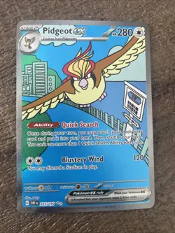 Pokemon TCG Pidgeot ex 225/197 Illustration Rare Obsidian Flames NM Free Ship - Image 1