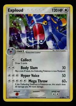 Exploud 3/106 Emerald Holo Rare Pokemon TCG - Image 1
