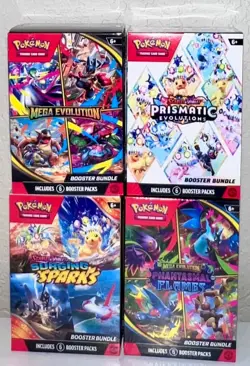 Pokemon Booster Bundle Lot Prismatic Evolutions, Surging, Phantasmal, Mega New - Image 5
