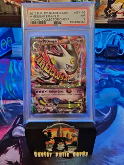 2016 POKEMON XY BLACK STAR M GENGAR EX-HOLO PROMO-COLLECTOR CHEST #XY166 PSA 7 - Image 1