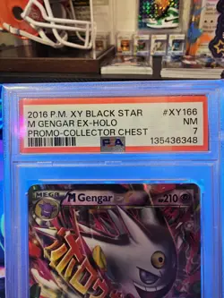 2016 POKEMON XY BLACK STAR M GENGAR EX-HOLO PROMO-COLLECTOR CHEST #XY166 PSA 7 - Image 3