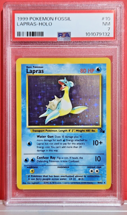 Pokemon 1999 Pokemon Fossil Lapras 10/62 - Holo PSA 7 - Image 1