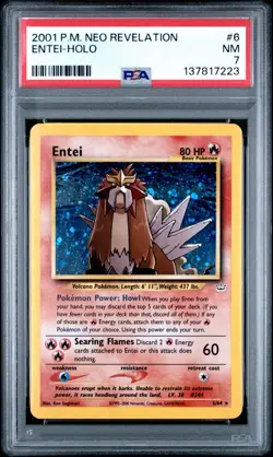 2001 POKEMON NEO REVELATION 6/64 ENTEI -HOLO PSA 7 (NM) - Image 1