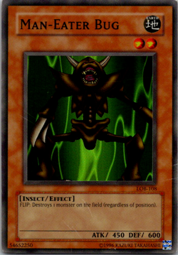 Yu-Gi-Oh! CARD HOLO. MAN-EATER BUG LOB-108 1996 - Image 1