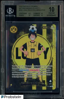 2025 ONE PIECE PROMOS BVB X ONE PIECE MATCH DAY 2025 #003 MONKEY D. LUFFY BGS 10 - Image 1