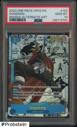 2023 One Piece OP03 EN Manga Alternate Art #122 Sogeking PSA 10 GEM MINT - Image 1