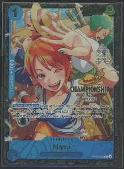 2025 ONE PIECE PROMOS #050 NAMI CHAMPIONSHIP 25-26-TOP 64 Sealed EN - Image 1