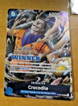 ONE PIECE ENGLISH CARD HOLO GAME CARTE Crocodile ST03-003 ALT WINNER JCC EN NM - Image 1