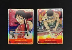 Monkey.D.Luffy SR St01-012 Roronoa Zoro SR St01-013 Super Pre-Release One Piece - Image 1