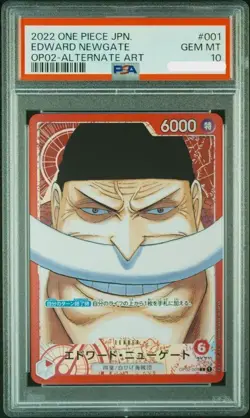 PSA 10 Edward Newgate OP02-001 Leader ALT ART One Piece Card Japanese 2022 - Image 1
