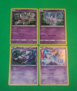 Pokemon Alternate Art Mewtwo Holographic Cards Lot Of 4 N Mint Condition Nice! - Image 1
