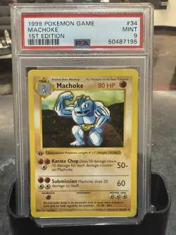 Machoke 1st Edition Shadowless Pokemon TCG Base Set Uncommon Card 34/102 - Image 1