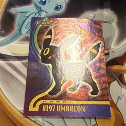 Umbreon #197 Blue Logo Topps Non Holo Foil TV Animation Pokemon Card - Image 2