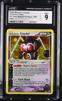 CGC 9 MINT Team Magma's Claydol EX Team Magma Vs Aqua 8/95 Holo Pokemon Card - Image 1