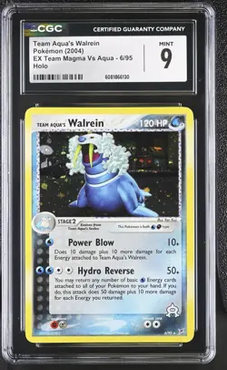 CGC 9 MINT Team Aqua's Walrein 2004 EX Team Magma Vs Aqua 6/95 Holo Pokemon Card - Image 1