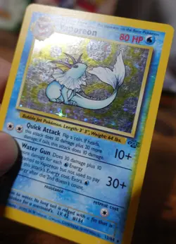 Vaporeon 12/64 Holo Additional Yellow Ink Error Misprint Jungle Pokemon Card PL - Image 4