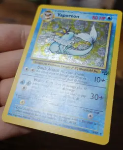 Vaporeon 12/64 Holo Additional Yellow Ink Error Misprint Jungle Pokemon Card PL - Image 5
