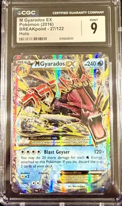 CGC 9 MINT Gyarados EX 2016 BREAKpoint 27/122 Holo Pokemon Card - Image 1