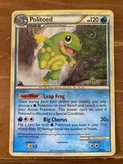 Pokemon Unleashed Politoed Card 7/95 Holo Rare - Image 1