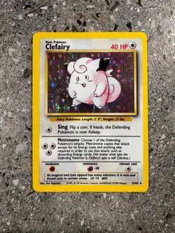 Pokemon TCG Cards Clefairy 5/102 Base Set Holo Rare EXC - Image 1