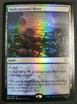 MTG *Underground River Foil X1* (MP) The Brothers' War Magic The Gathering - Image 1
