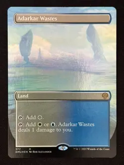 1x MTG Adarkar Wastes (Borderless, Foil) - Dominaria United (DMU) #377 - Image 1