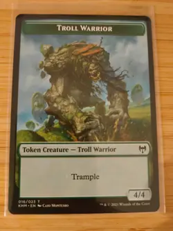 MTG Troll Warrior Token 016 Kaldheim M/NM Free UK P&P - Image 1