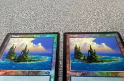 2X Magic The Gathering Island 338/350 Arena Promo Urza's Saga FOIL - Image 2