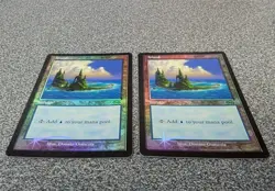 2X Magic The Gathering Island 338/350 Arena Promo Urza's Saga FOIL - Image 3