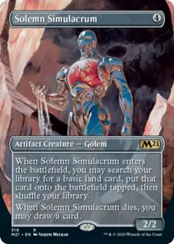 Slightly Played, English - 1 x MTG Solemn Simulacrum - Borderless Core Set 2021 - Image 1