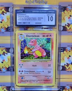 Pokemon Charmeleon 002/034 Holo CLC Trading Card Game Classic CGC 10 Gem Mint - Image 1