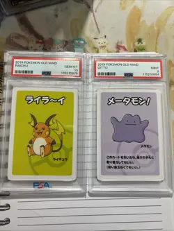 2019 Pokemon Old Maid Ditto PSA 9 Slab Graded Card Raichu Psa 10 Bundle - Image 1