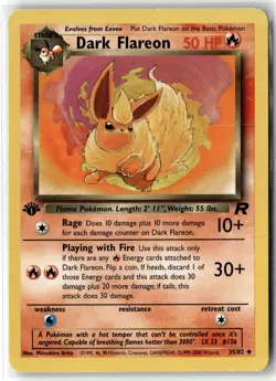 Dark Flareon ⭐ 35/82 Uncommon Team Rocket 2000 Pokemon 1st Edition NM - Image 1