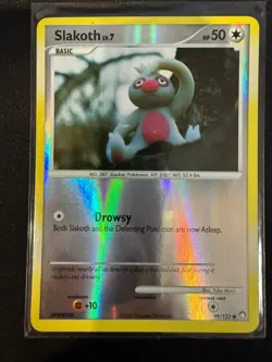 Slakoth Lv 7, 99/123 Holo Rare DP Mysterious Treasures Pokemon Card TCG MP - Image 1