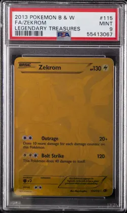 2013 POKEMON B&W LEGEND TREASURES #115 FULL ART/ZEKROM PSA 9 - Image 1