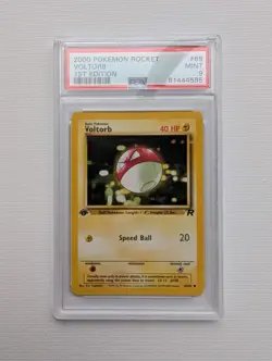 2000 Pokemon Team Rocket (1st) First Edition Voltorb #69 PSA 9 MINT WOTC - Image 1