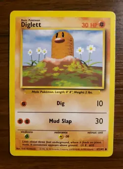 Pokemon TCG Diglett Base Set 47/102 Regular Unlimited Common LP - Image 1