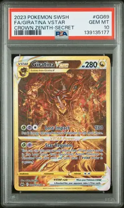 2023 POKEMON SWSH CROWN ZENITH GG69 FULL ART GIRATINA VSTAR PSA GEM MINT 10 - Image 1